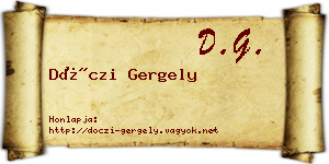 Dóczi Gergely névjegykártya