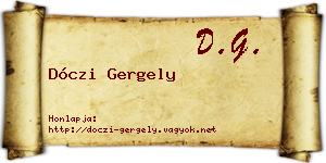 Dóczi Gergely névjegykártya